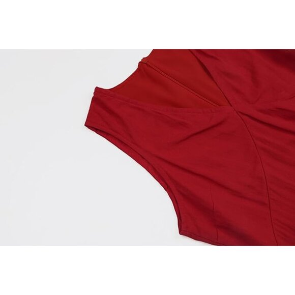 Women's Summer Sleeveless Mini Dress V Neck Cinched A Line Slim Tank Short Dress - Picture 2 of 6